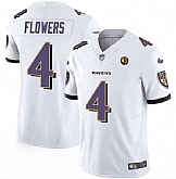 Men & Women & Youth Baltimore Ravens #4 Zay Flowers White 2023 F.U.S.E. With John Madden Patch Vapor Limited Stitched Jersey,baseball caps,new era cap wholesale,wholesale hats