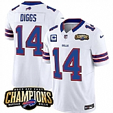 Men & Women & Youth Buffalo Bills #14 Stefon Diggs White 2023 F.U.S.E. AFC East Champions With 3-star C Ptach Stitched Jersey,baseball caps,new era cap wholesale,wholesale hats