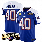 Men & Women & Youth Buffalo Bills #40 Von Miller Blue White 2023 F.U.S.E. AFC East Champions With 4-star C Ptach Stitched Jersey,baseball caps,new era cap wholesale,wholesale hats