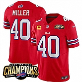 Men & Women & Youth Buffalo Bills #40 Von Miller Red 2023 F.U.S.E. AFC East Champions With 4-star C Ptach Stitched Jersey,baseball caps,new era cap wholesale,wholesale hats