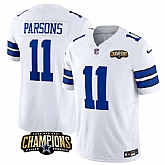 Men & Women & Youth Dallas Cowboys #11 Micah Parsons White 2023 F.U.S.E. NFC East Champions Patch Stitched Jersey,baseball caps,new era cap wholesale,wholesale hats