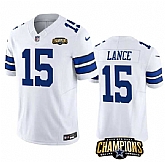 Men & Women & Youth Dallas Cowboys #15 Trey Lance White 2023 F.U.S.E. NFC East Champions Patch Stitched Jersey,baseball caps,new era cap wholesale,wholesale hats