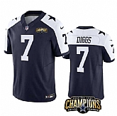 Men & Women & Youth Dallas Cowboys #7 Trevon Diggs Navy White 2023 F.U.S.E. NFC East Champions Patch Stitched Jersey,baseball caps,new era cap wholesale,wholesale hats