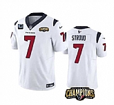 Men & Women & Youth Houston Texans #7 C.J. Stroud White 2023 F.U.S.E. AFC South Champions Patch And 1-Star C Patch Vapor Untouchable Limited Stitched Jersey