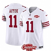 Men & Women & Youth San Francisco 49ers #11 Brandon Aiyuk White 2023 F.U.S.E. NFC West Champions Patch Stitched Jersey,baseball caps,new era cap wholesale,wholesale hats