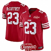 Men & Women & Youth San Francisco 49ers #23 Christian McCaffrey Red 2023 F.U.S.E. NFC West Champions Patch Stitched Jersey,baseball caps,new era cap wholesale,wholesale hats