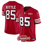 Men & Women & Youth San Francisco 49ers #85 George Kittle Red 2023 F.U.S.E. NFC West Champions Patch Alternate Stitched Jersey,baseball caps,new era cap wholesale,wholesale hats