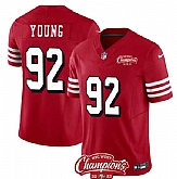 Men & Women & Youth San Francisco 49ers #92 Chase Young Red 2023 F.U.S.E. NFC West Champions Patch Alternate Stitched Jersey,baseball caps,new era cap wholesale,wholesale hats