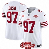 Men & Women & Youth San Francisco 49ers #97 Nick Bosa White 2023 F.U.S.E. With 2-star C Ptach And NFC West Champions Patch Stitched Jersey,baseball caps,new era cap wholesale,wholesale hats