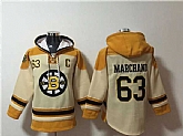 Men's Boston Bruins #63 Brad Marchand Cream Ageless Must-Have Lace-Up Pullover Hoodie,baseball caps,new era cap wholesale,wholesale hats
