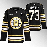 Men's Boston Bruins #73 Charlie McAvoy Black With Rapid7 Patch 100th Anniversary Stitched Jersey Dzhi,baseball caps,new era cap wholesale,wholesale hats