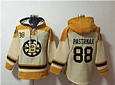 Men's Boston Bruins #88 David Pastrnak Cream Ageless Must-Have Lace-Up Pullover Hoodie