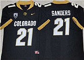 Men's Colorado Buffaloes #21 Shilo Sanders Black 2023 With PAC-12 Patch Stitched Football Jersey
