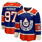 Men's Edmonton Oilers #97 Connor McDavid 2023 Royal With Patch Heritage Classic Primegreen Stitched Jersey Dzhi