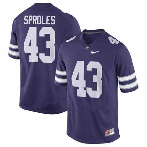 Men's Kansas State Wildcats #43 Darren Sproles Purple Vapor Stitched NCAA Jersey Dzhi