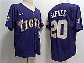 Men's LSU Tigers #20 Paul Skenes Purple Stitched Baseball Jersey Dzhi
