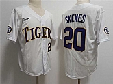 Men's LSU Tigers #20 Paul Skenes White Stitched Baseball Jersey Dzhi
