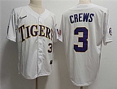 Men's LSU Tigers #3 ylan Crews White Stitched Baseball Jersey Dzhi,baseball caps,new era cap wholesale,wholesale hats