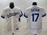 Men's Los Angeles Dodgers #17 Shohei Ohtani White 2022 City Connect Flex Base Stitched Jersey,baseball caps,new era cap wholesale,wholesale hats