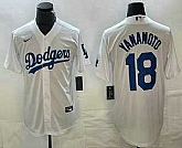 Men's Los Angeles Dodgers #18 Yoshinobu Yamamoto White Stitched Cool Base Nike Jersey