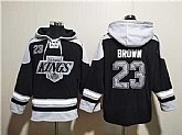 Men's Los Angeles Kings #23 Dustin Brown Black Ageless Must-Have Lace-Up Pullover Hoodie