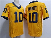 Men's Michigan Wolverines #10 Tom Brady 2023 F.U.S.E. Yellow Stitched Jersey,baseball caps,new era cap wholesale,wholesale hats