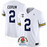 Men's Michigan Wolverines #2 Blake Corum 2023 F.U.S.E. White Rose Bowl Patch Stitched Jersey Dzhi,baseball caps,new era cap wholesale,wholesale hats