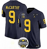Men's Michigan Wolverines #9 J.J. McCarthy 2024 F.U.S.E. Navy National Championship Stitched Jersey Dzhi,baseball caps,new era cap wholesale,wholesale hats