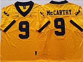Men's Michigan Wolverines #9 McCARTHY Yellow Stitched Jersey,baseball caps,new era cap wholesale,wholesale hats
