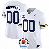 Men's Michigan Wolverines ACTIVE PLAYER Custom 2023 F.U.S.E. White Rose Bowl Patch Stitched Jersey