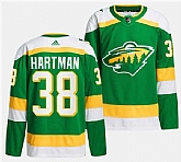 Men's Minnesota Wild #38 Ryan Hartman Green 2023-24 Stitched Jersey Dzhi