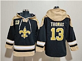 Men's New Orleans Saints #13 Michael Thomas Black Ageless Must-Have Lace-Up Pullover Hoodie