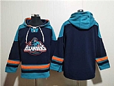 Men's New York Islanders Blank Black Ageless Must-Have Lace-Up Pullover Hoodie