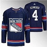 Men's New York Rangers #4 Braden Schneider Navy Stitched Jersey Dzhi,baseball caps,new era cap wholesale,wholesale hats
