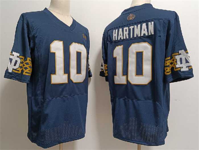 Men's Notre Dame Fighting Irish #10 Sam Hartman Navy With Name Limited Stitched Jersey