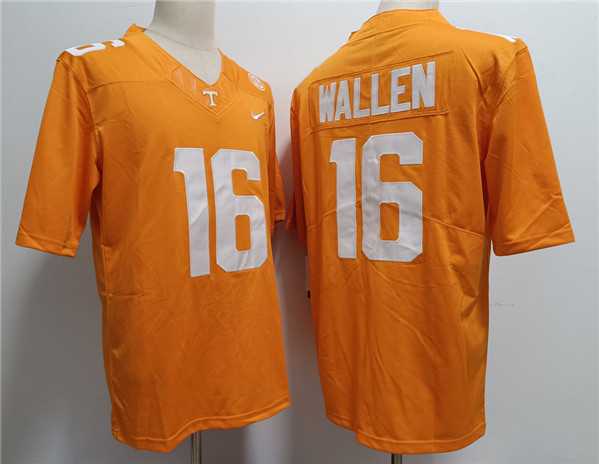 Men's Notre Tennessee Volunteers #16 Morgan Wallen Orange Stitched Jersey
