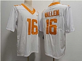Men's Notre Tennessee Volunteers #16 Morgan Wallen White Stitched Jersey