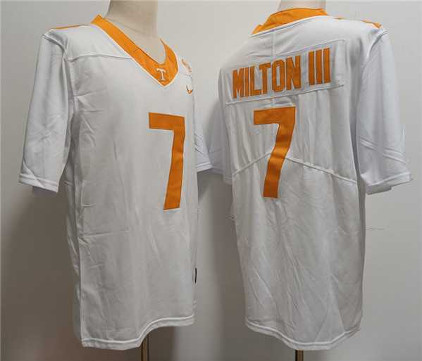 Men's Notre Tennessee Volunteers #7 Joe Milton III White Stitched Jersey