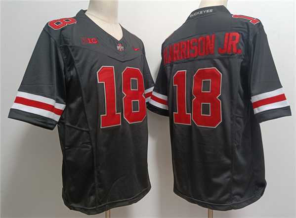 Men's Ohio State Buckeyes #18 Marvin Harrison JR. Black 2023 F.U.S.E. Limited Stitched Jersey