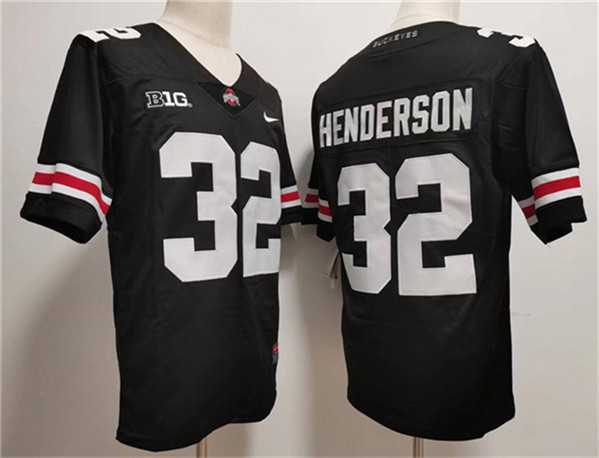 Men's Ohio State Buckeyes #32 TreVeyon Henderson Black 2023 F.U.S.E. Limited Stitched Jersey