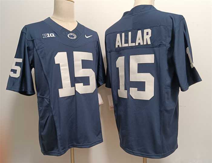 Men's Penn State Nittany Lions #15 Drew Allar Navy Stitched Jersey
