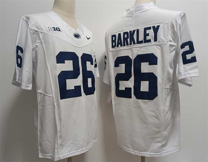 Men's Penn State Nittany Lions #26 Saquon Barkley White Stitched Jersey
