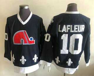 Men's Quebec Nordiques #10 Lafleur White CCM Throwback Jersey