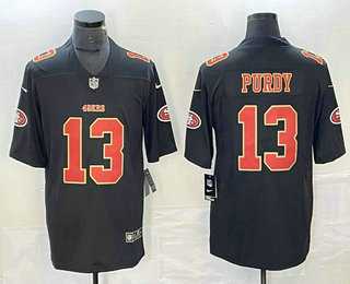 Men's San Francisco 49ers #13 Brock Purdy Black Red 2021 Vapor Untouchable Stitched Limited Jersey