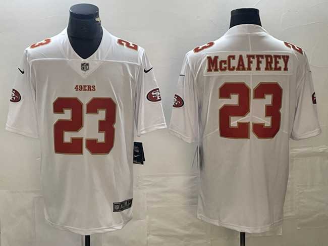 Men's San Francisco 49ers #23 Christian McCaffrey White Vapor Untouchable Limited Stitched Jersey