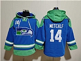Men's Seattle Seahawks #14 DK Metcalf Ageless Must-Have Lace-Up Pullover Hoodie
