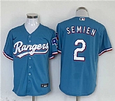Men's Texas Rangers #2 Marcus Semien Blue With Patch Cool Base Stitched Baseball Jersey,baseball caps,new era cap wholesale,wholesale hats
