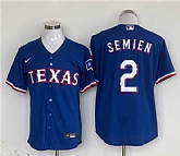 Men's Texas Rangers #2 Marcus Semien Royal With Patch Cool Base Stitched Baseball Jersey,baseball caps,new era cap wholesale,wholesale hats