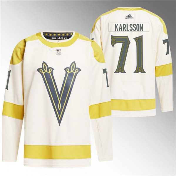 Men's Vegas Golden Knights #71 William Karlsson Cream 2024 Winter Classic Primegreen Stitched Jersey Dzhi