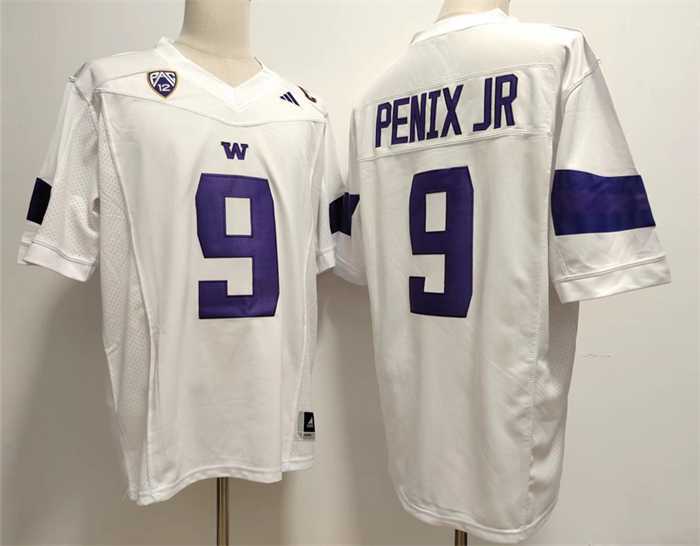 Men's Washington Huskies #9 Michael Penix Jr. White Stitched Jersey
